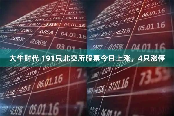 大牛时代 191只北交所股票今日上涨，4只涨停