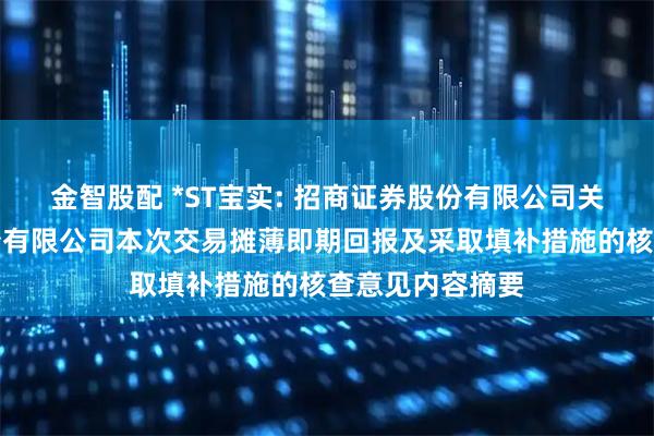 金智股配 *ST宝实: 招商证券股份有限公司关于宝塔实业股份有限公司本次交易摊薄即期回报及采取填补措施的核查意见内容摘要
